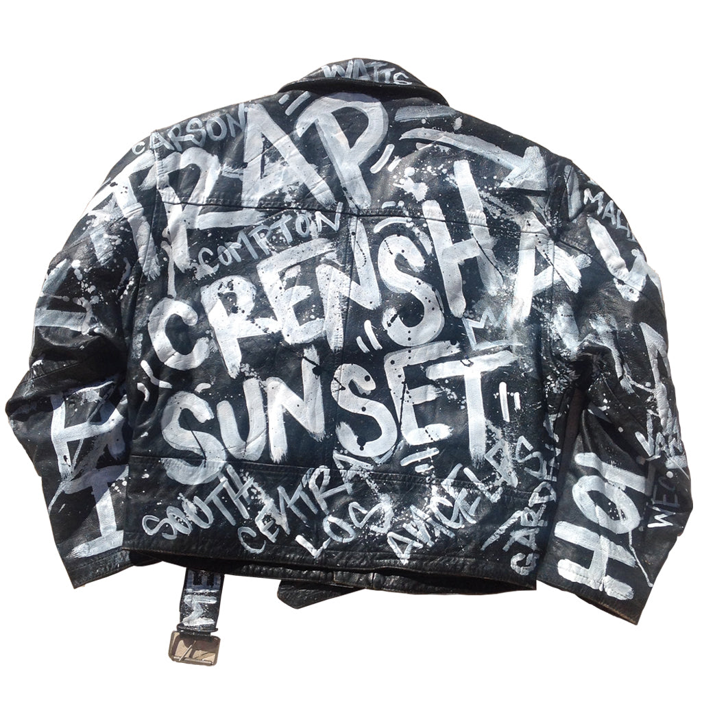 Custom Painted BYN "City Graffiti" Leather Jacket