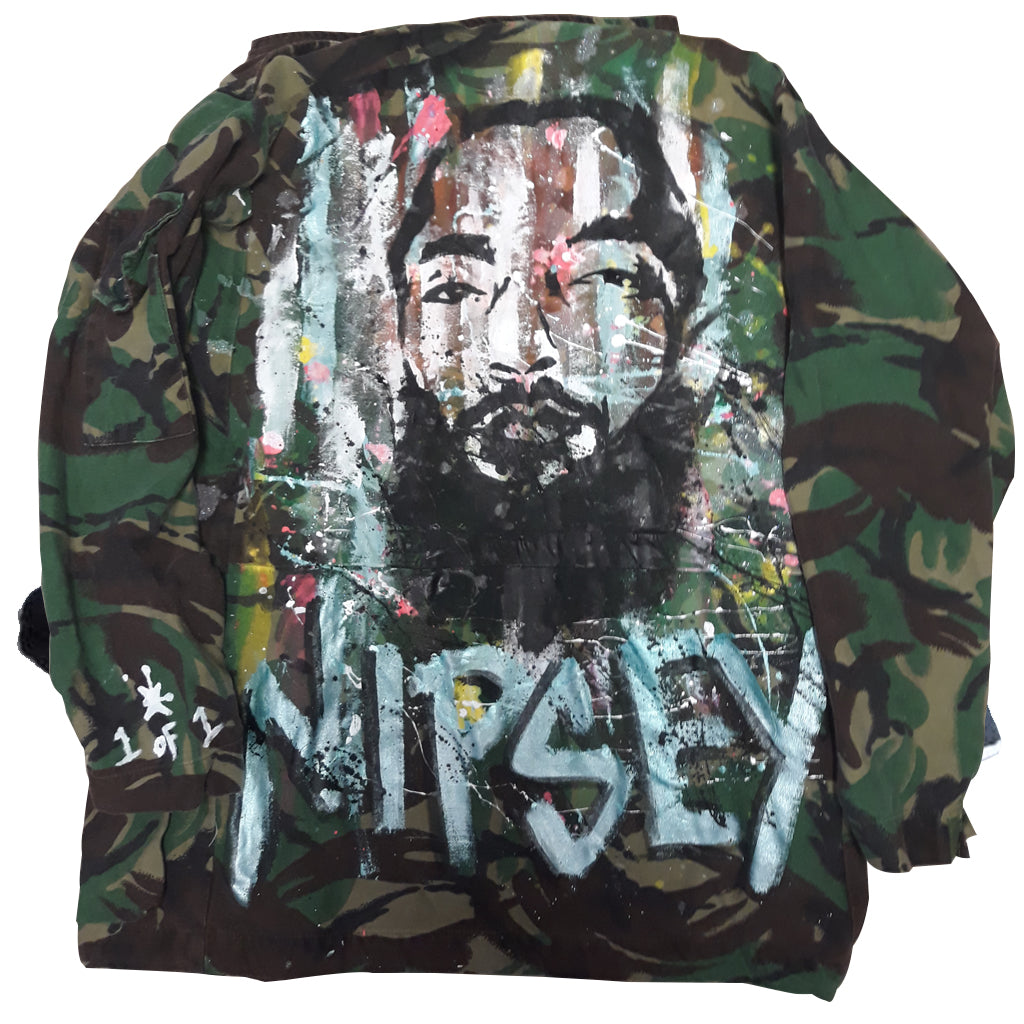 Custom "Neighborhood Angel" Nipsey Hussle Army Jacket
