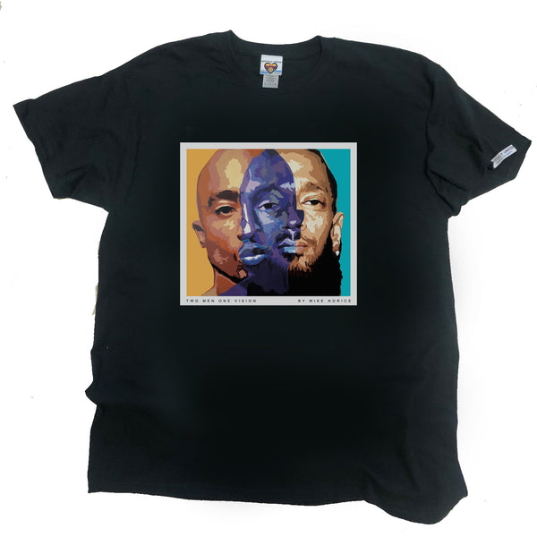 Two Men One Vision (Pac and Nipsey) T Shirt Black