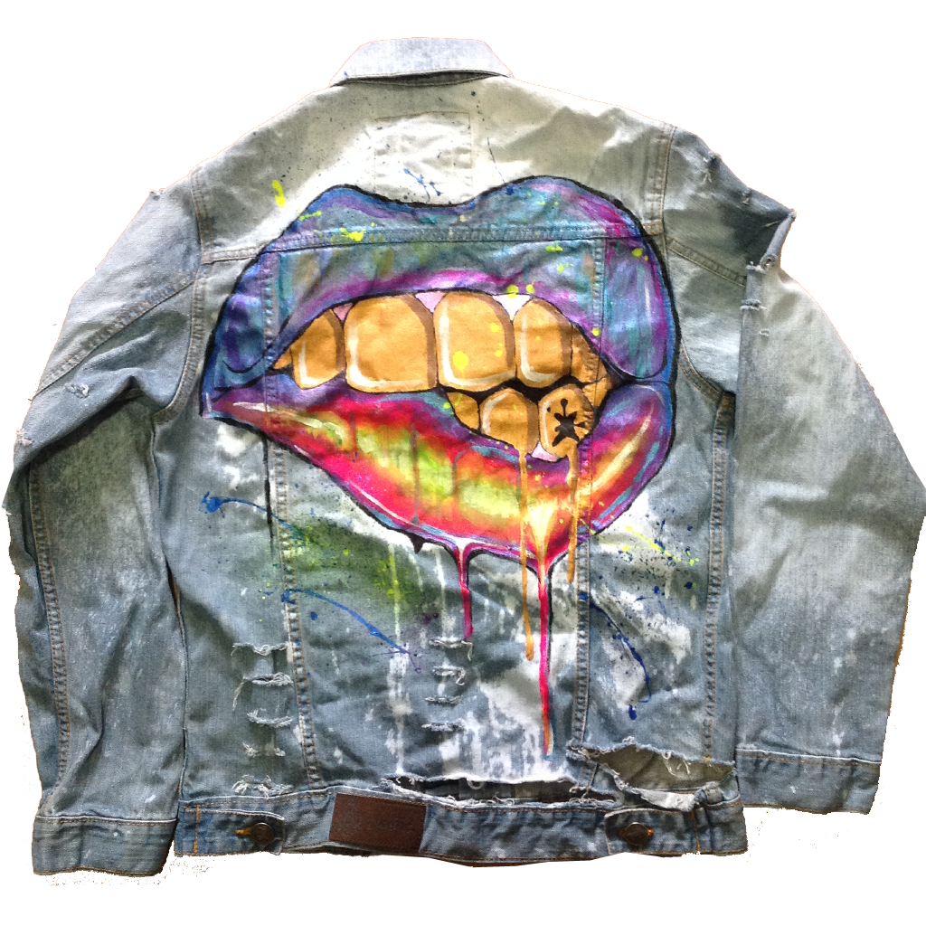 Custom Gold Grillz 2 Jean Jacket