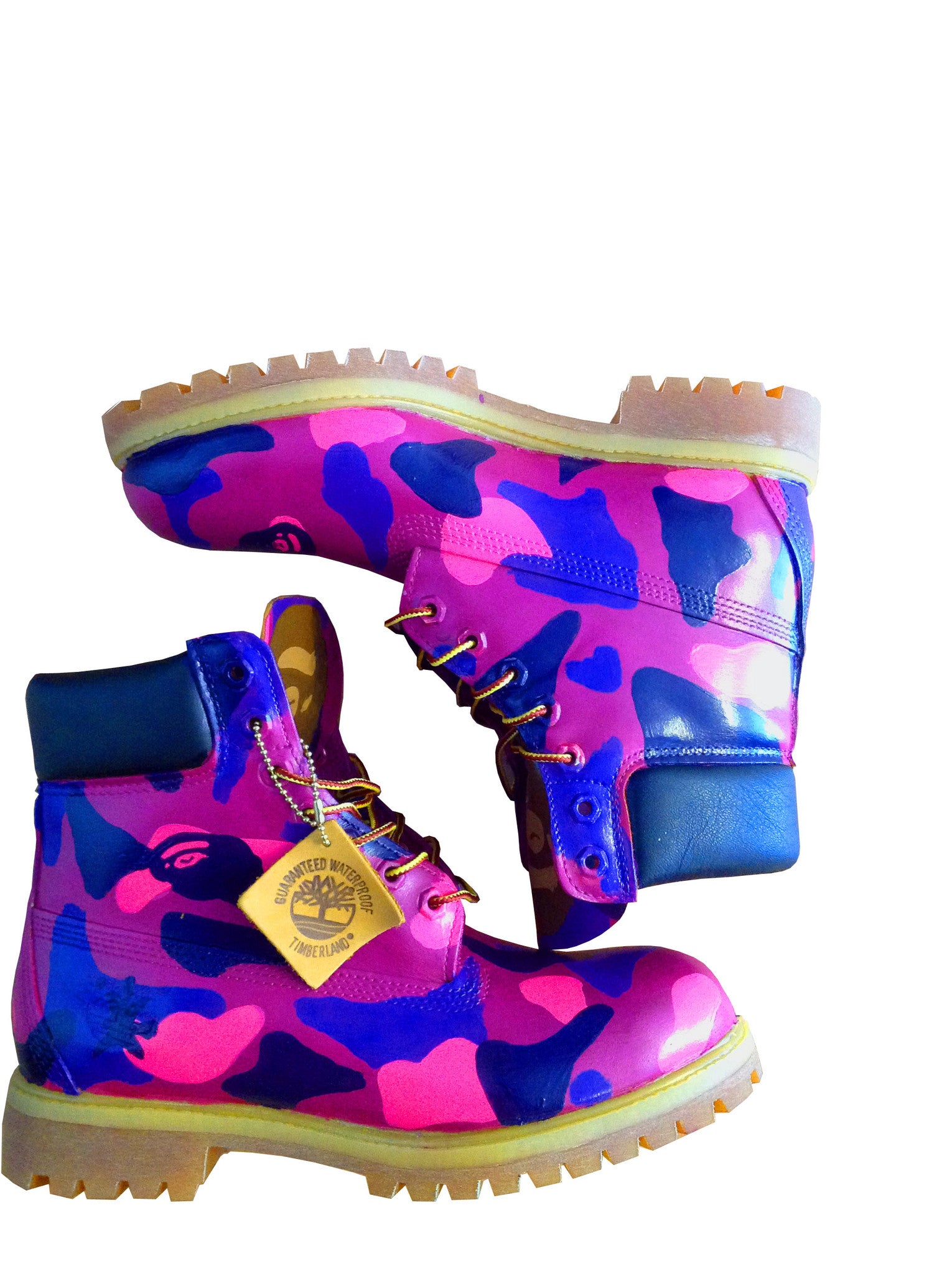 Custom Purple Bape Camo Timberlands | BYN Customs | Side View