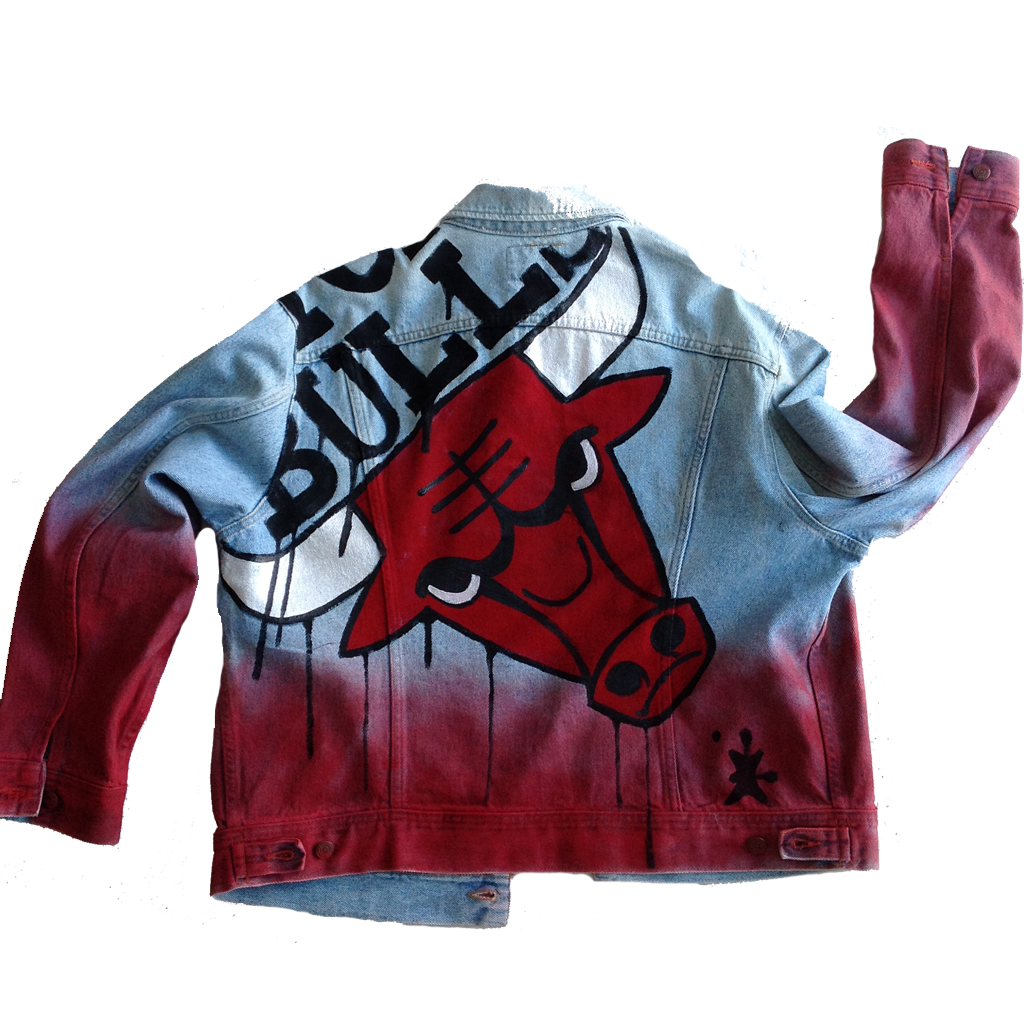 Custom painted Chicago Bulls Jean Jacket - BYN Customs