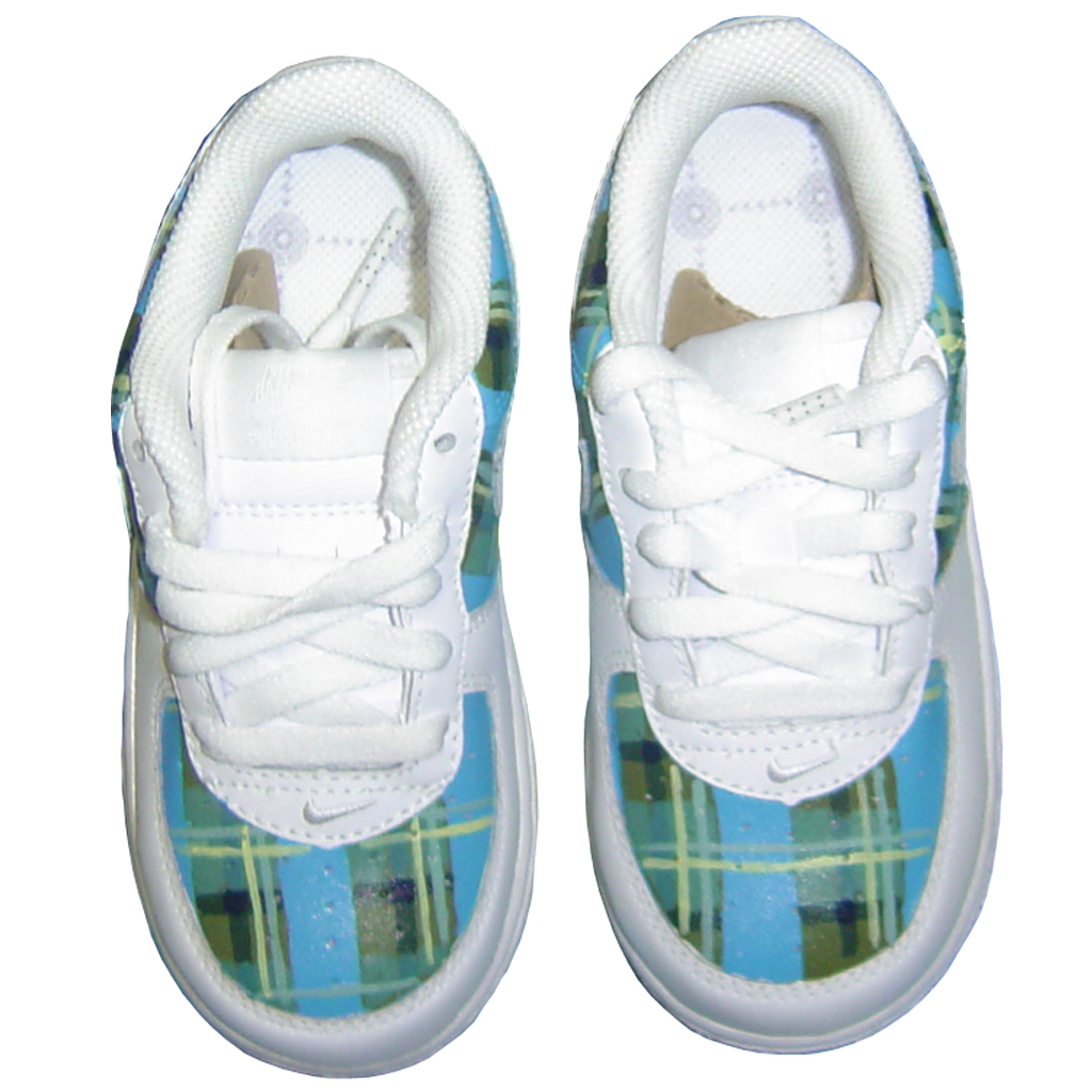 Custom Baby Plaid Air Force Ones - BYN Customs - 2