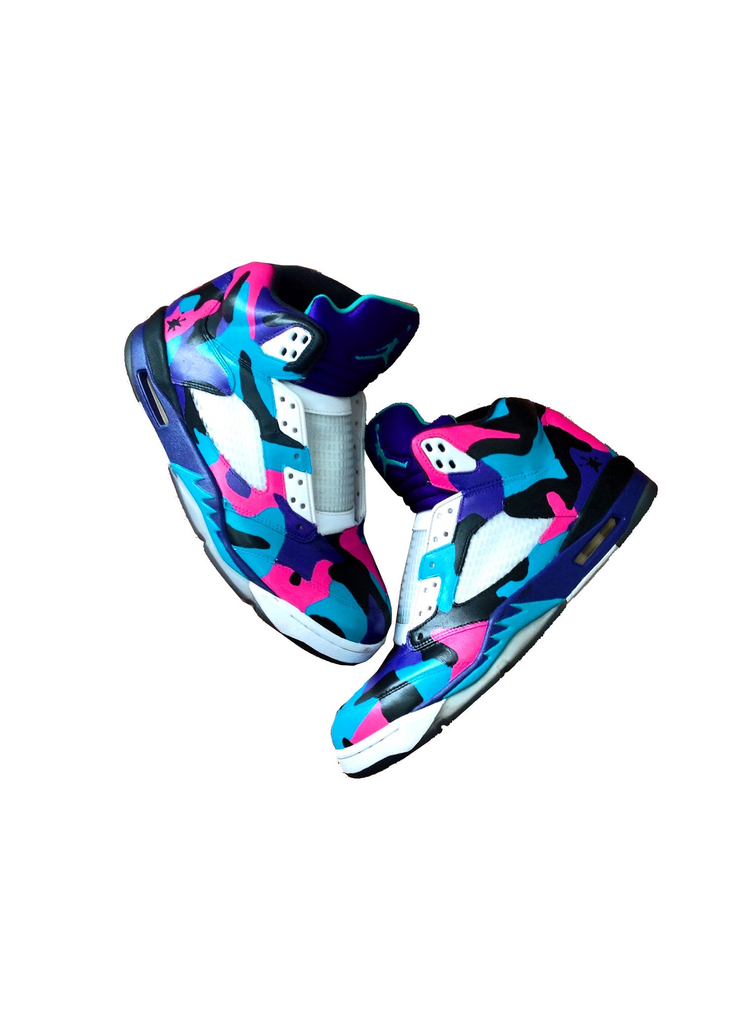 South Beach Camo Jordan 5's - BYN Customs