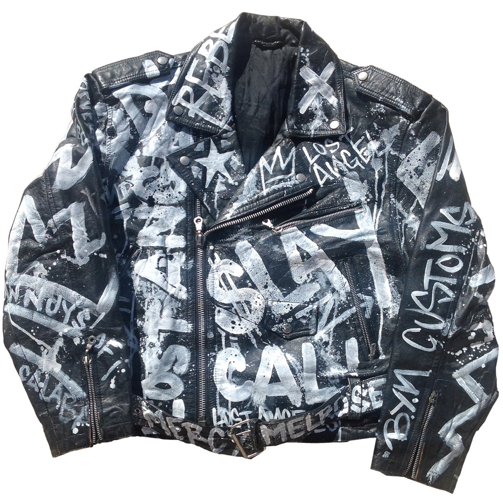 Custom Painted BYN "City Graffiti" Leather Jacket