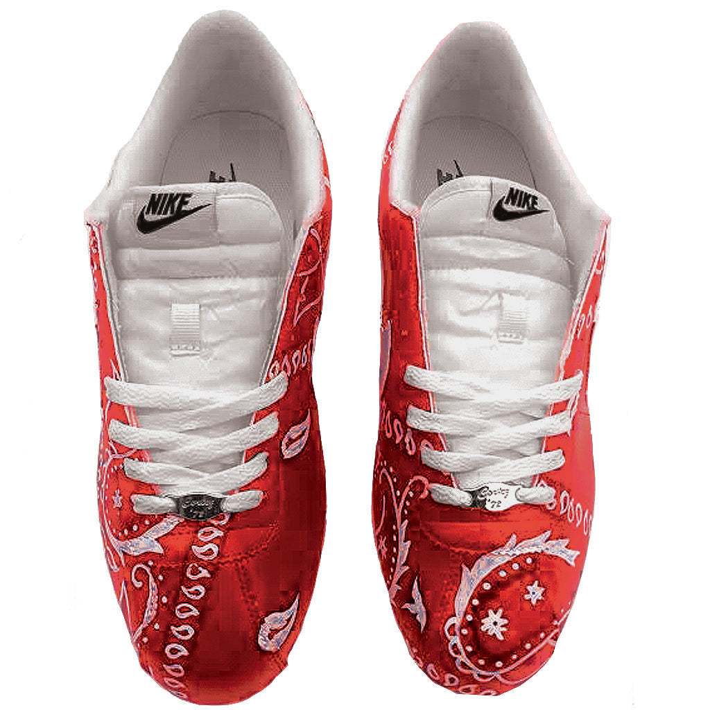 Centimeter roze spuiten Red Bandana Nike Cortez – Mike Norice Art