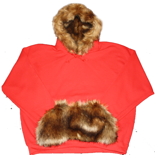 Red Fur Hoodie - BYN Customs