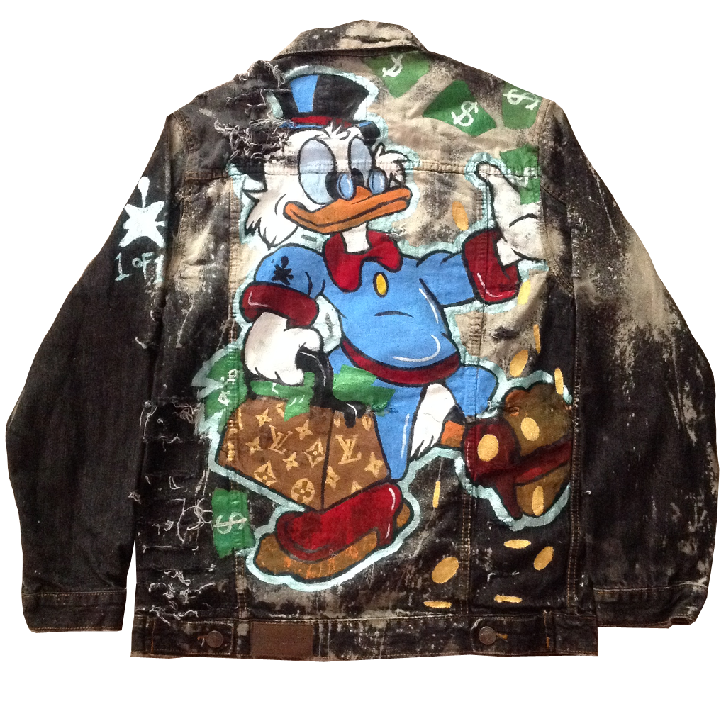 Custom Scrooge LV Jean Jacket – Mike Norice Art